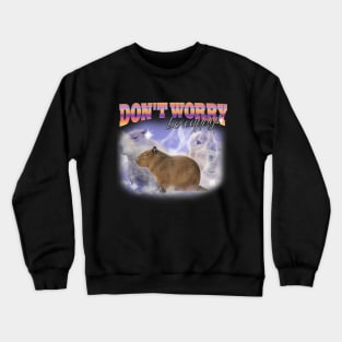 Cabybara Vintage 90s Bootleg Style T-Shirt, don't worry be cappy Shirt, Funny Capybara Meme Crewneck Sweatshirt